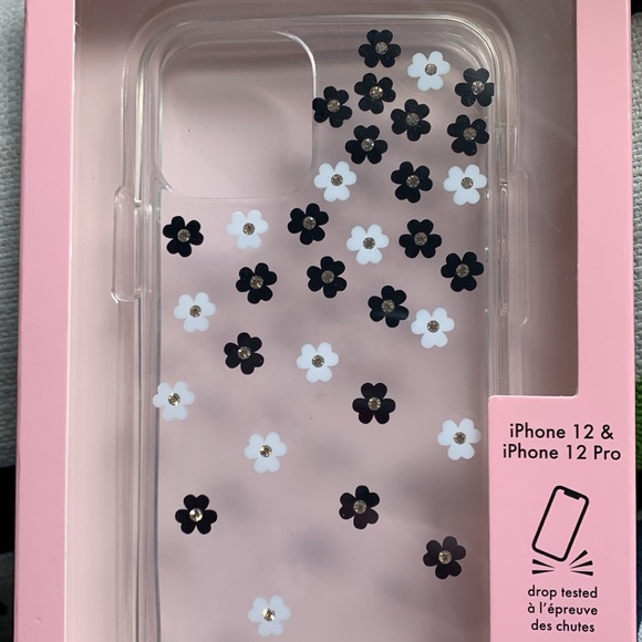 Kate Spade Defensive Hardshell Case for the iPhone 12 and 12 Pro, Flowers/Clear - Picture 9 of 9